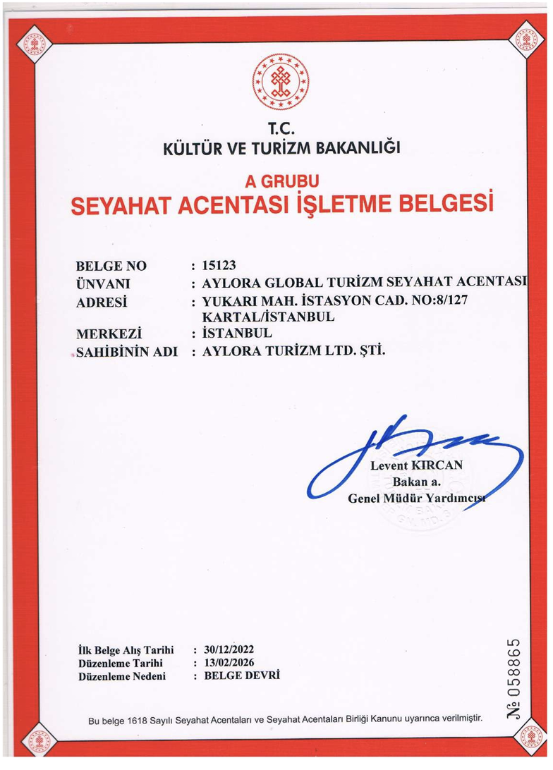 TÜRSAB A Sınıfı Üye Acente